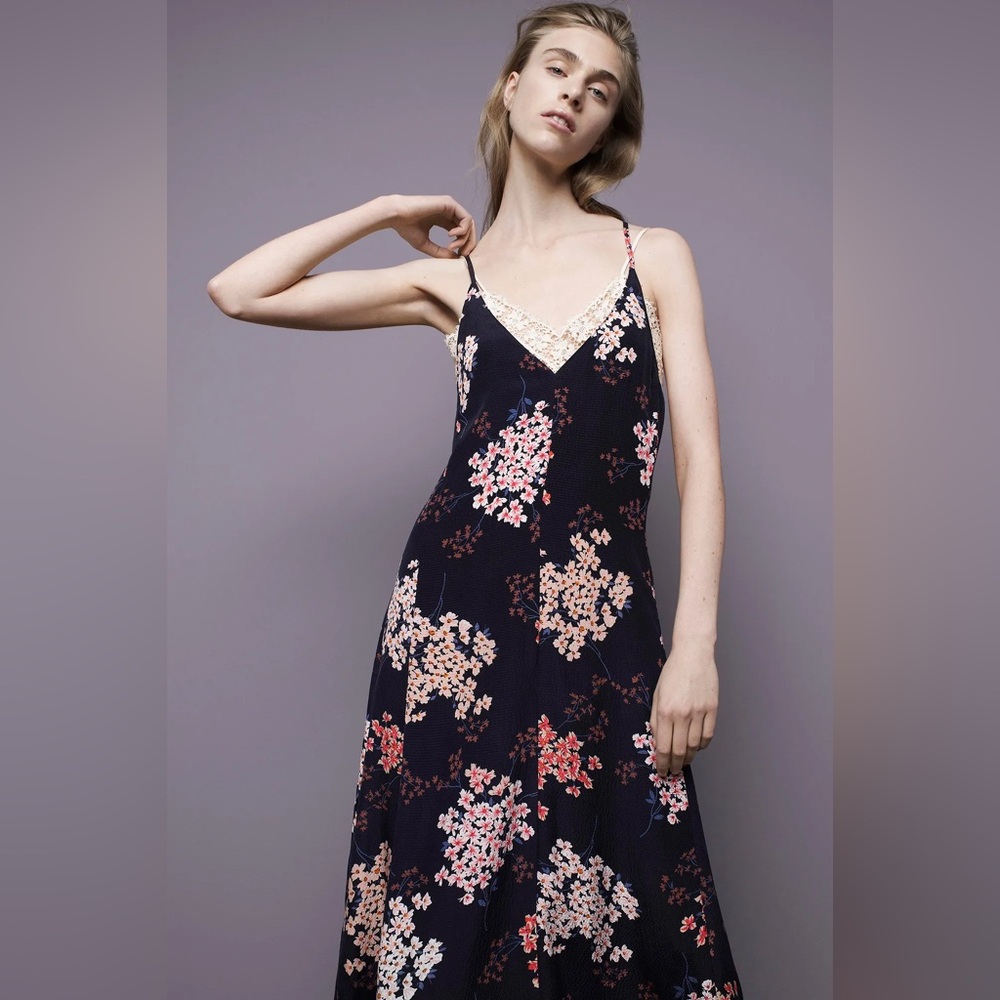 Rebecca Taylor 100% Silk Floral Maxi dress size 6